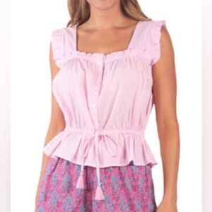 Women's Simply Southern Smocked Blouse in carnation Pink NWT SZ XL, and L